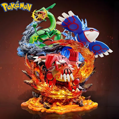 35cm/13.78in Pokemon Anime Figure Groudon Kyogre Rayquaza Action Figures Pvc Collection Model Toys for Childre Gifts