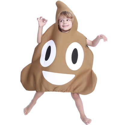 Funny Daddy Poo Costume & Mona Lisa Parody Mural Cosplay Outfit for Halloween School Party Parent-Child Matching Set