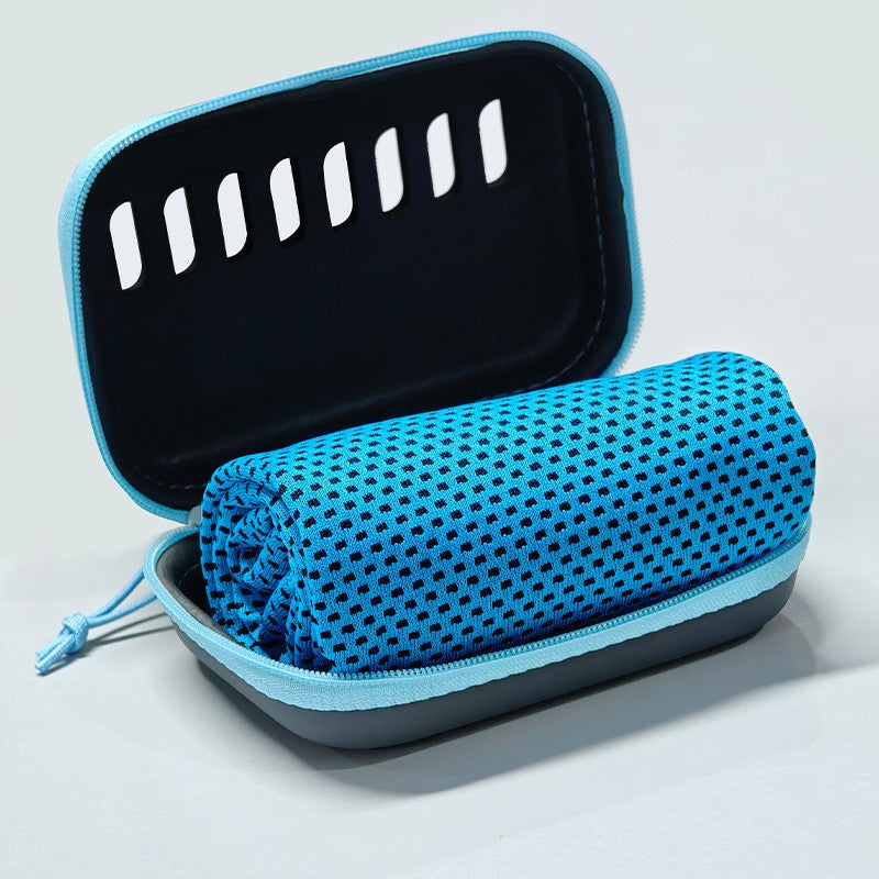 Camping Cooling Towels with EVA Case, Compact & Portable Travel Ice Towel Quick Dry Towels for Sports Gym, Hiking and Yoga