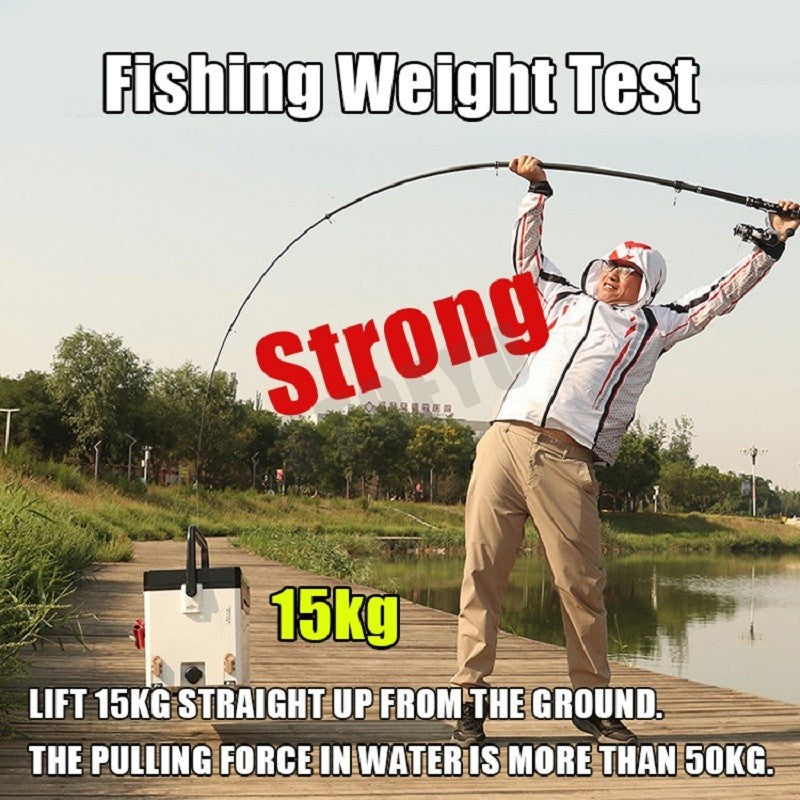 Cana de Pesca Telescópica de Carbono Portátil de 3,0M-4,5M, Vara de Pesca Giratória para Barco, Água Salgada, Água Doce, Surfcasting, Baitcasting