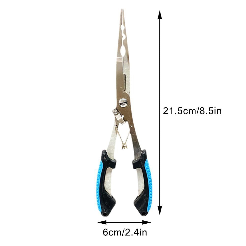 Alicate Luya Multifuncional de Aço Inoxidável Alicate de Pesca Acessórios de Pesca Alicate de Boca de Peixe Gancho Com Cabo de Borracha