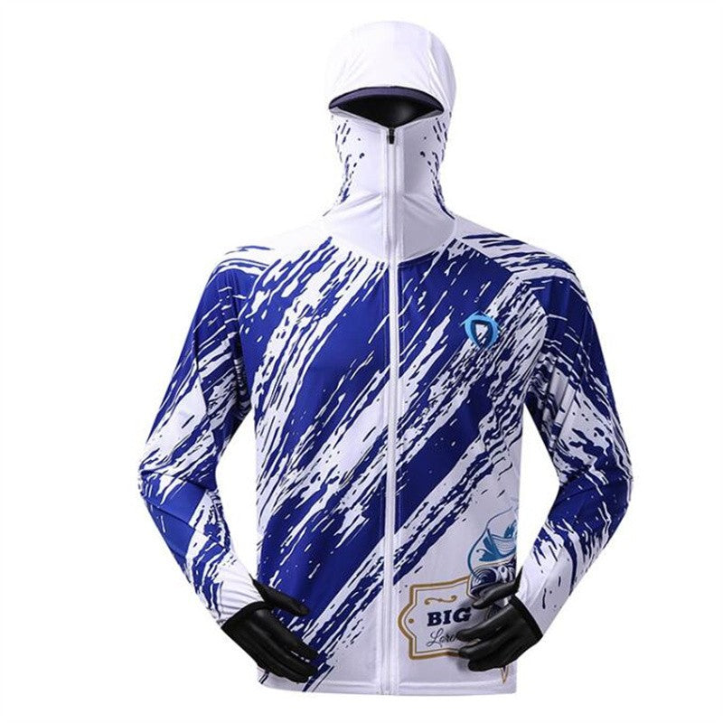 Moletom Profissional de Pesca com Máscara Anti-UV Protetor Solar Roupas de Proteção Solar Camisa de Pesca Respirável Secagem Rápida Camisa de Pesca