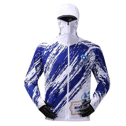 Moletom Profissional de Pesca com Máscara Anti-UV Protetor Solar Roupas de Proteção Solar Camisa de Pesca Respirável Secagem Rápida Camisa de Pesca