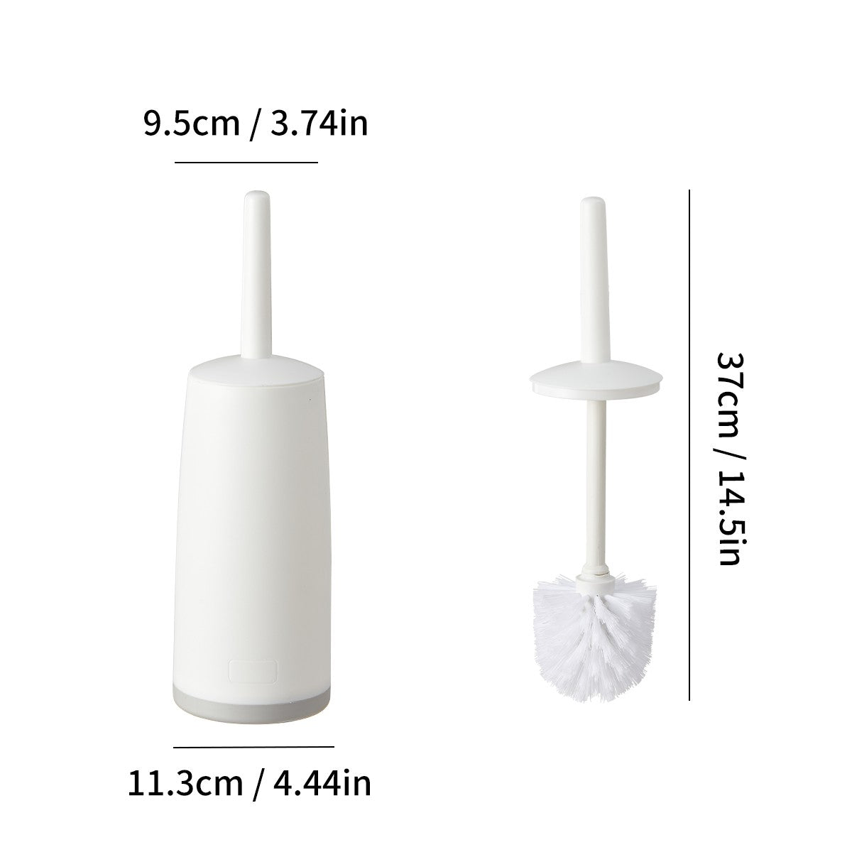 WORTHBUY Splash Proof Handle Toilet Brush With Base Soft Bristle Plastic Toilet Cleaning Brush Bathroom Toilet Cleaning Tools