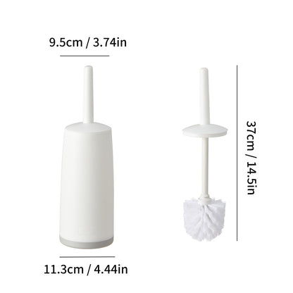 WORTHBUY Splash Proof Handle Toilet Brush With Base Soft Bristle Plastic Toilet Cleaning Brush Bathroom Toilet Cleaning Tools