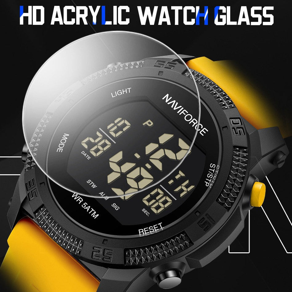 NAVIFORCE Brand Original Men Fashion Watch Water Resistant Personality Wristwatches Luxury Silicone Strap Electronic Clock 2024