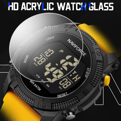 NAVIFORCE Brand Original Men Fashion Watch Water Resistant Personality Wristwatches Luxury Silicone Strap Electronic Clock 2024