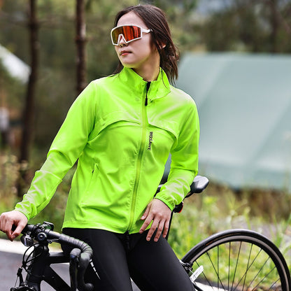 WOSAWE Women Windproof Waterproof Reflective Cycling Jacket MTB Bicycle Long Sleeve Windbreaker Sleeveless Vest Bike Coat
