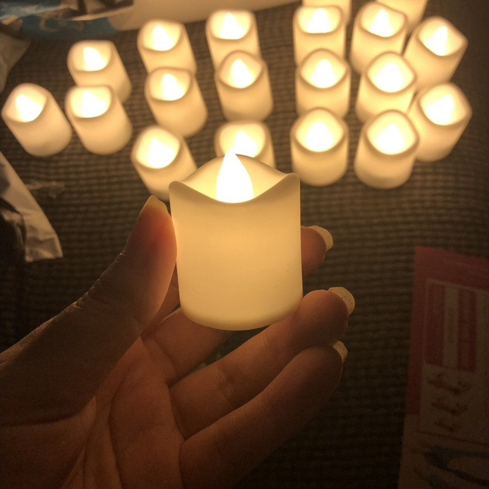 24/48Pcs Flameless LED Candle Lights Battery Powered Creative Wishing Tea Lamp Warm White Halloween Wedding Christmas Decoration