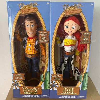 2025 Novo Toy Story 4 Woody Jessie Falante Boneco de Ação Canta Macio Fofo Figura Anime Decoração Aniversário Modelo Presente Brinquedo Em Estoque