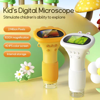 Microscópio Infantil 1000x Lupa Microscópio 200 Megapixels Com Função Foto e Vídeo LED Brinquedos Educacionais Ciência Para Crianças
