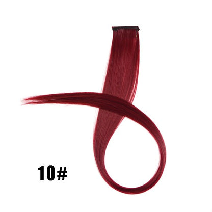 Mega Hair Tic Tac Sintético 55 cm Longo Colorido Liso Peças de Cabelo Sintéticas para Uso Diário Festas