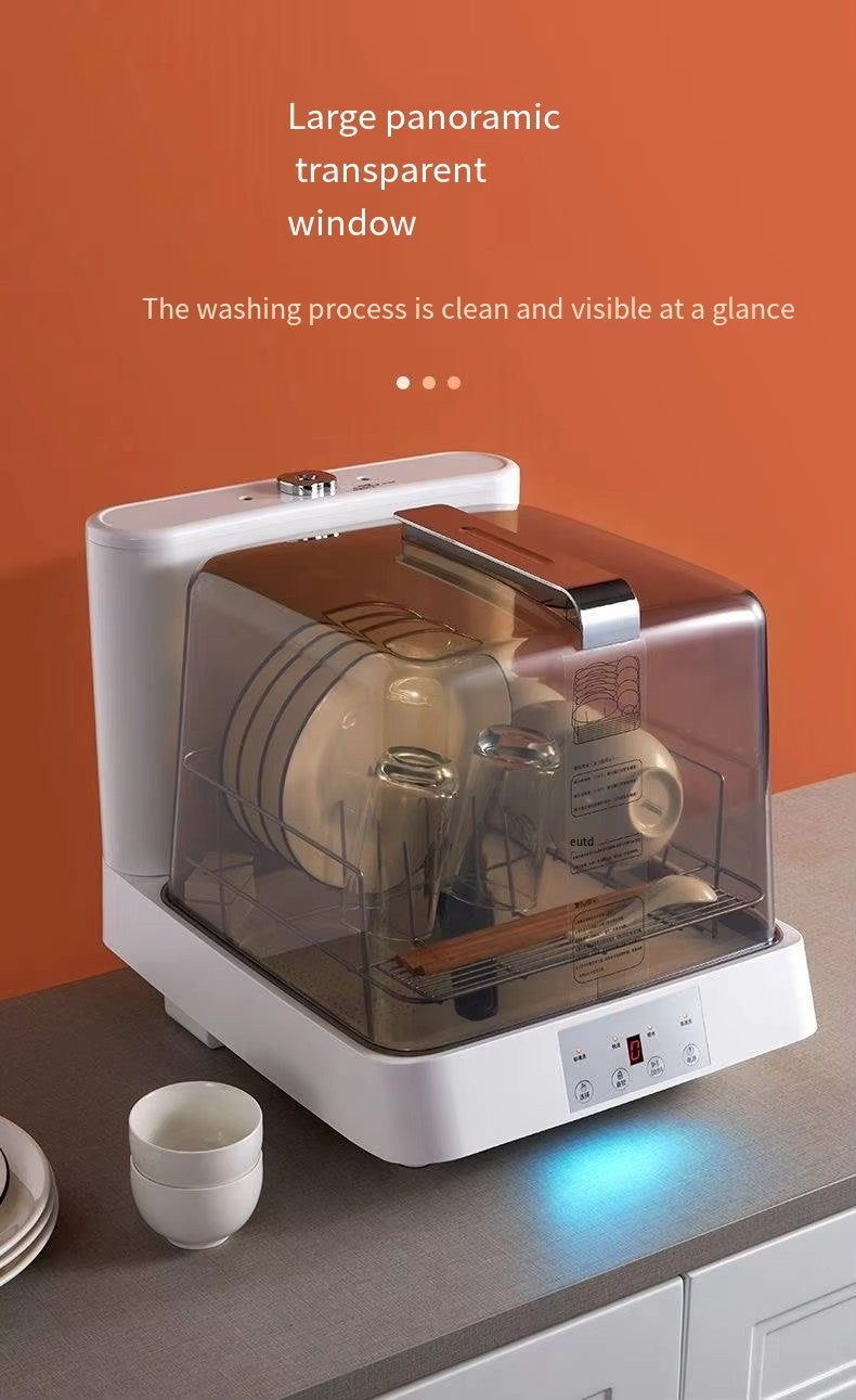 See-through Dishwasher Countertop Home Portable Smart Industrial Automatic Desktop High Temperature Modern Glass