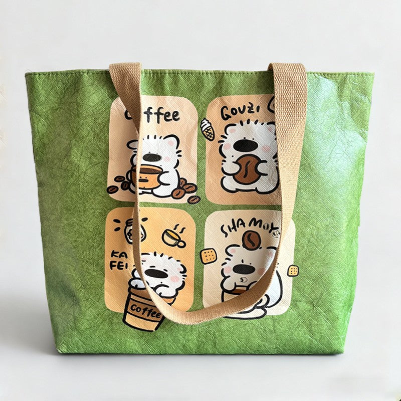 1 Piece Custom Tote Bag for Your Design Waterproof Dupont Paper Beach Bag Large Capacity Eco Shopping Shoulder Bag Woman