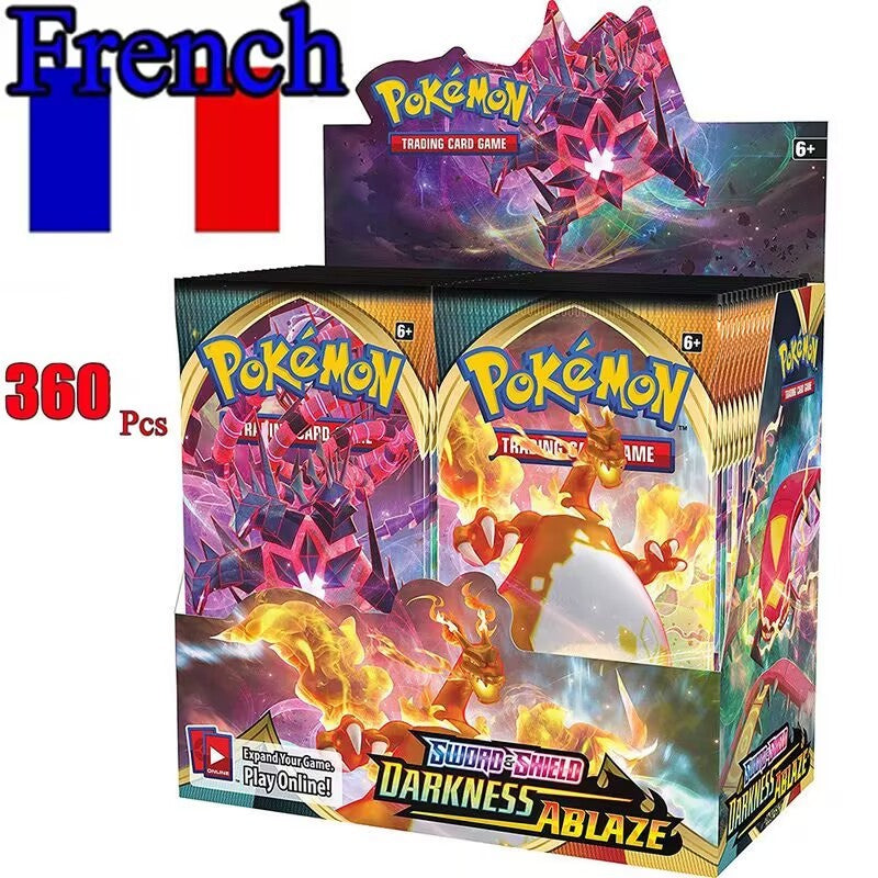 360 Cartas Pokémon Francesas Surging Sparks Obsidian Flames Brilliant Stars Lost Origin Pacote de Batalha de Cartas de Transação Pokémon
