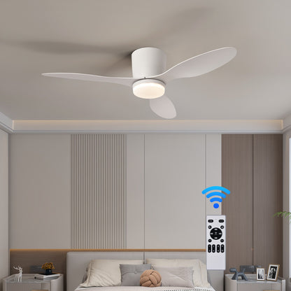 Ceiling Fan With Light,42 Inch Low Profile Ceiling Fan with remote control, For Indoor and Covered Outdoor