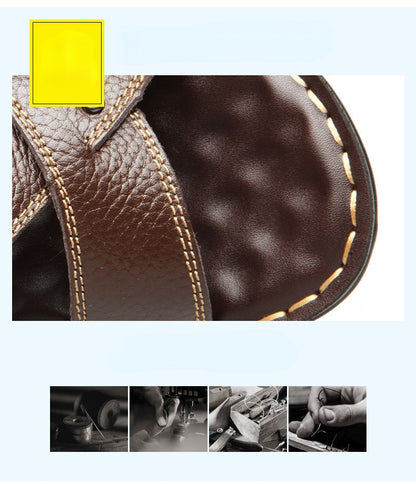 Summer Men Leather Sandals Genuine Leather Non-slip Men Shoes Slippers Outdoor Thick-soled Beach Shoes Comfor Soft Men sandalias
