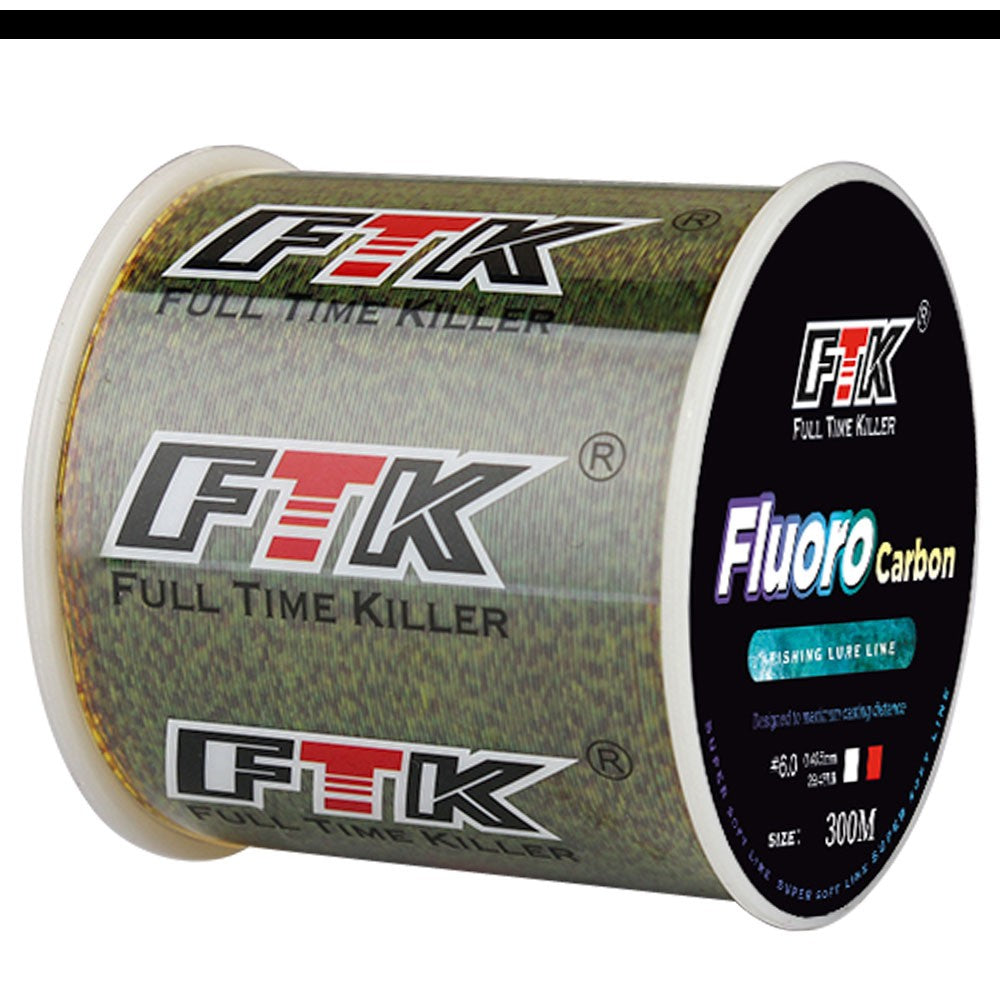 FTK 300/500m Invisible Fishing Line Speckle Fluorocarbon Coating Line 0.14mm-0.50mm 4.13LB-34.32LB Super Strong Spotted Line
