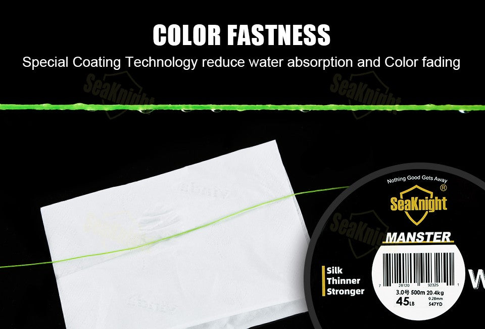 Linha de Pesca SeaKnight W8 II 300M PE, 8 Fios, Multifilamento Trançado, Revestimento Atualizado de Resina de Silicone, Pesca em Água Salgada
