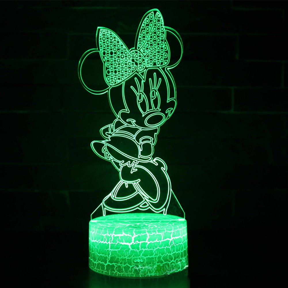 3D Night Light Mickey Mouse Clubhouse 7/16 Color Changing USB charging  Light Bedroom Decorative Light Children's Birthday Gift