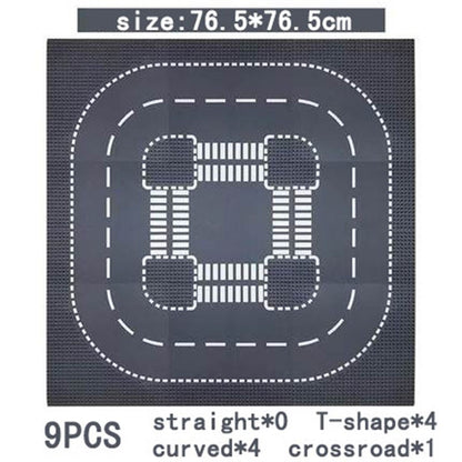 Placa de Base para Construção 32*32 Blocos de Montar Compatível com Todas as Marcas Cidade Rua Estrada Base Reta Cruzamento Curva Junção em T