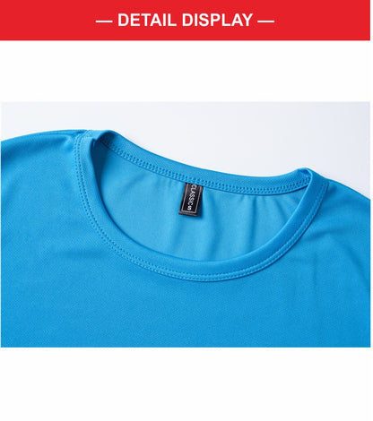 Quick Dry Round Neck T-shirt Custom Printed Embroidered Logo Sports Fitness Short Sleeve Top Running Shirt 2024