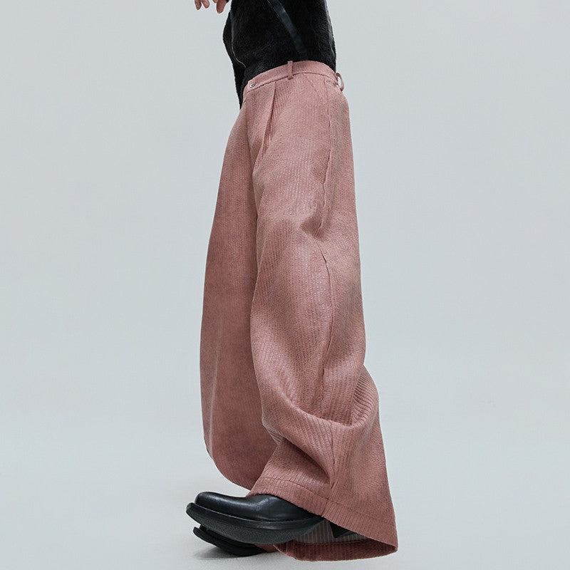 LUZHEN Fashion Original Metal Color Wide Leg Casual Pants Men 2025 New Luxury Solid Color High Quality Handsome Trousers JY4784
