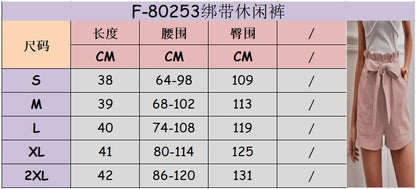 Europe and America Cross border New Summer Women's Loose Linen Casual Shorts Pockets Solid Large High Waist Wide Leg Pants