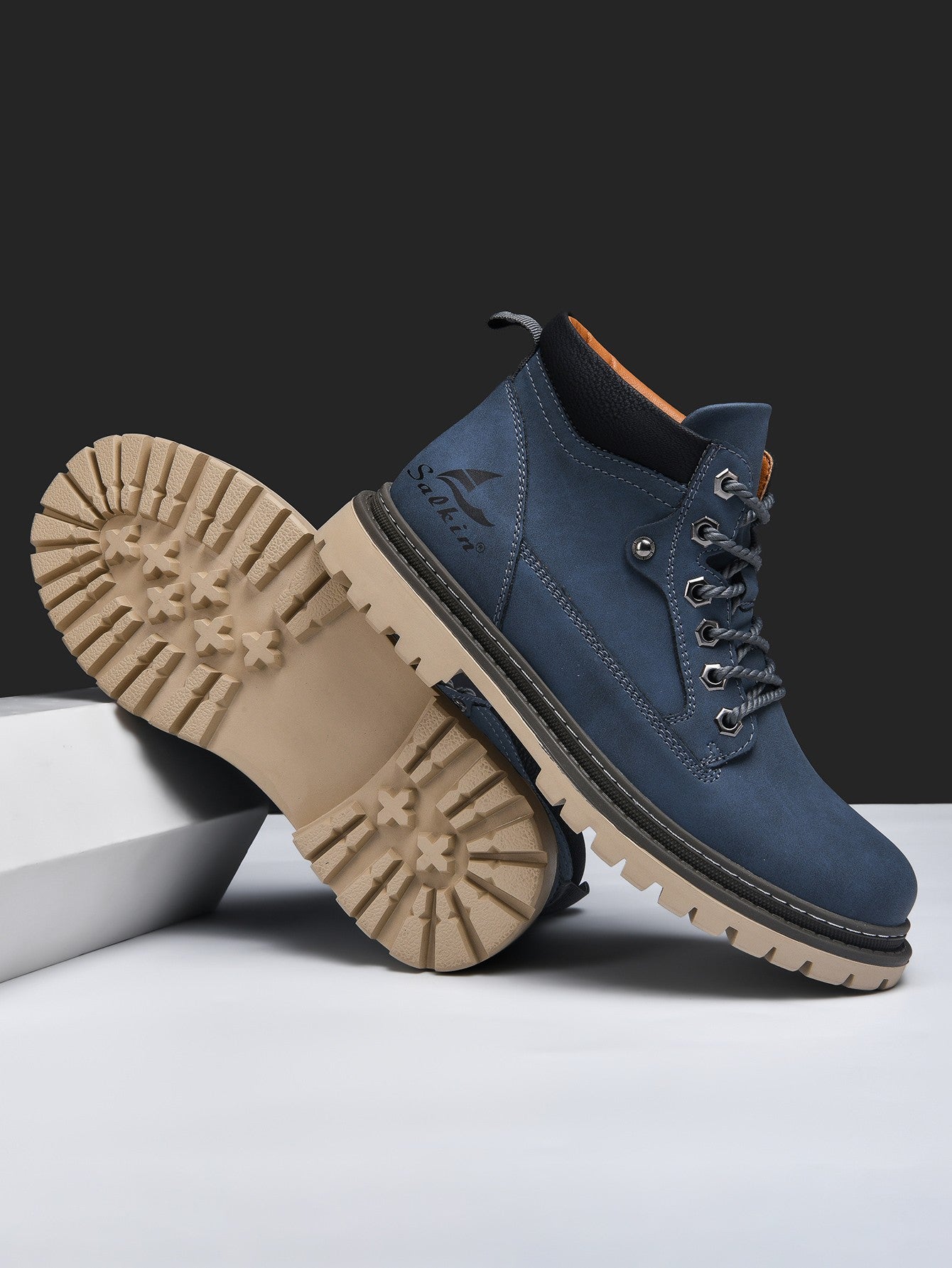 Botas Masculinas Feitas à Mão, Botas de Tornozelo de Inverno em Couro, Sapatos de Outono para Caminhada ao Ar Livre, Tênis, Botas Masculinas de Cano Alto, Calçados Antiderrapantes