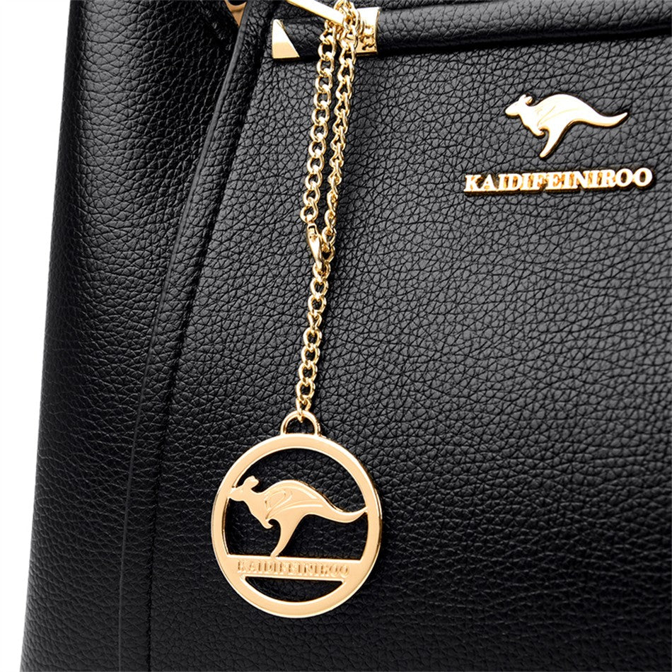 2024 Luxury Women Designer 3 Layers Shoulder Crossbody Sac Ladies Large Capacity Leather Handbags Shopper Brand Messenger Totes