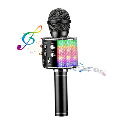 Microfone de Karaokê para Adultos, Microfone Bluetooth Sem Fio para Cantar Máquina de Karaokê Portátil com Luzes LED