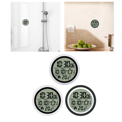 1Pcs Digital Shower Clock Easy to Use Modern Easy to Read Digital Bathroom Waterproof Wall Clock for Kitchen Bedroom Living Room