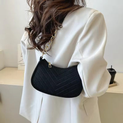 Trend Mini Shoulder Bags For Women Fashion Felt Women's Bag Design Advanced Underarm Handbags Beautiful Purses Crescent SaddleBa