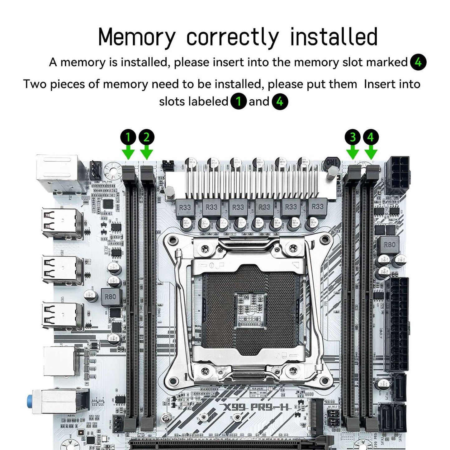 MACHINIST X99 Motherboard Kit Set With Intel LGA2011-3 Xeon E5 2696 V3 CPU DDR3 16GB 2400MHz ECC RAM NVME M.2 SATA White PR8-H