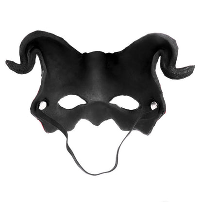 Red Devil Masks Horns Scary Horror Hornghost Ram Half Party Props Costume Dragon Face Cosplaycostumes