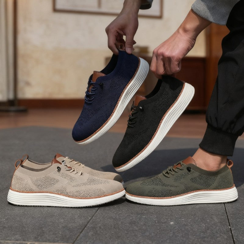 Tênis Masculino Casual para Caminhada, Tênis de Malha Respirável, Sucesso de Vendas, Leve, Antiderrapante, Plano, de Amarrar, para Corrida