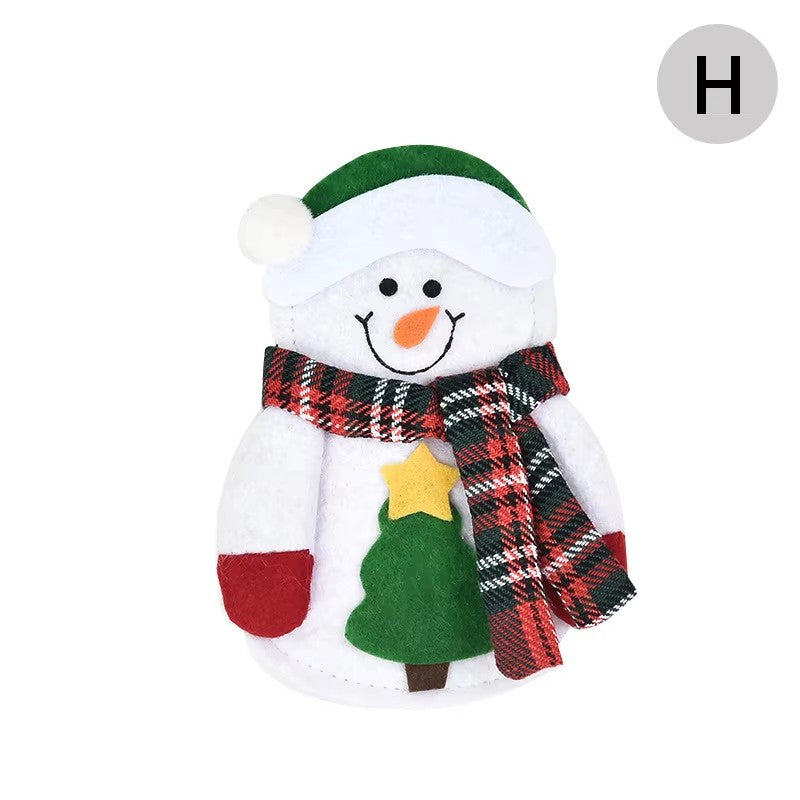 1/3pc Christmas Cutlery Set XMAS Elder Snowman Elk Doll Knife Fork Cutlery Set Cloth Art Knife And Fork Set Decoration For XMAS