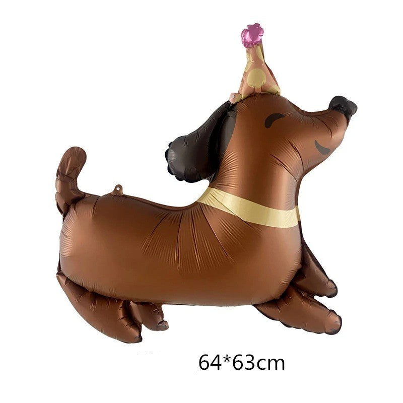 4/1pcs Matte Cartoon Animal Dog Series Dachshund Spotted Dog Foil Balloon for Children Birthday Party Decoration Baby Shower
