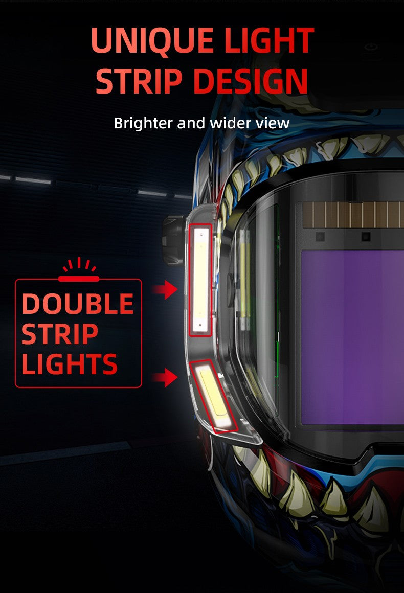 ANDELI Auto Darkening Welding Helmet Panoramic 180° View True Color 4 Arc Sensor Welding Mask for MIG MAG MMA Welder Machine