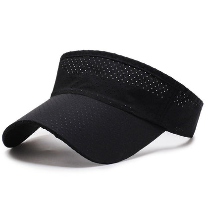 Chapéus de sol de verão respiráveis, masculinos e femininos, com viseira ajustável, proteção UV, parte superior vazia, sólida, para esportes, tênis, corrida, boné de proteção solar