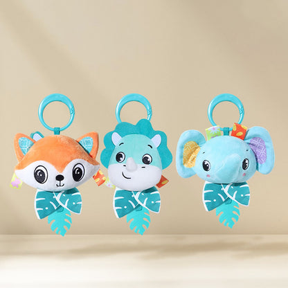 Baby Toy Cartoon Animal Stuffed Hanging Rattle Toys Baby Bed Crib Car Seat Travel Stroller Soft Plush Toys with Wind Chimes Gift