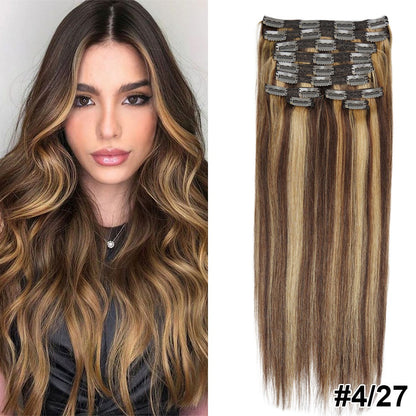 Doreen 160G 200G 240G Série Volume Cabelo Humano Liso Remy Brasileiro Com Tic Tac Extensões de Cabelo Cabeça Inteira 10 Peças 40 a 60 Centímetros