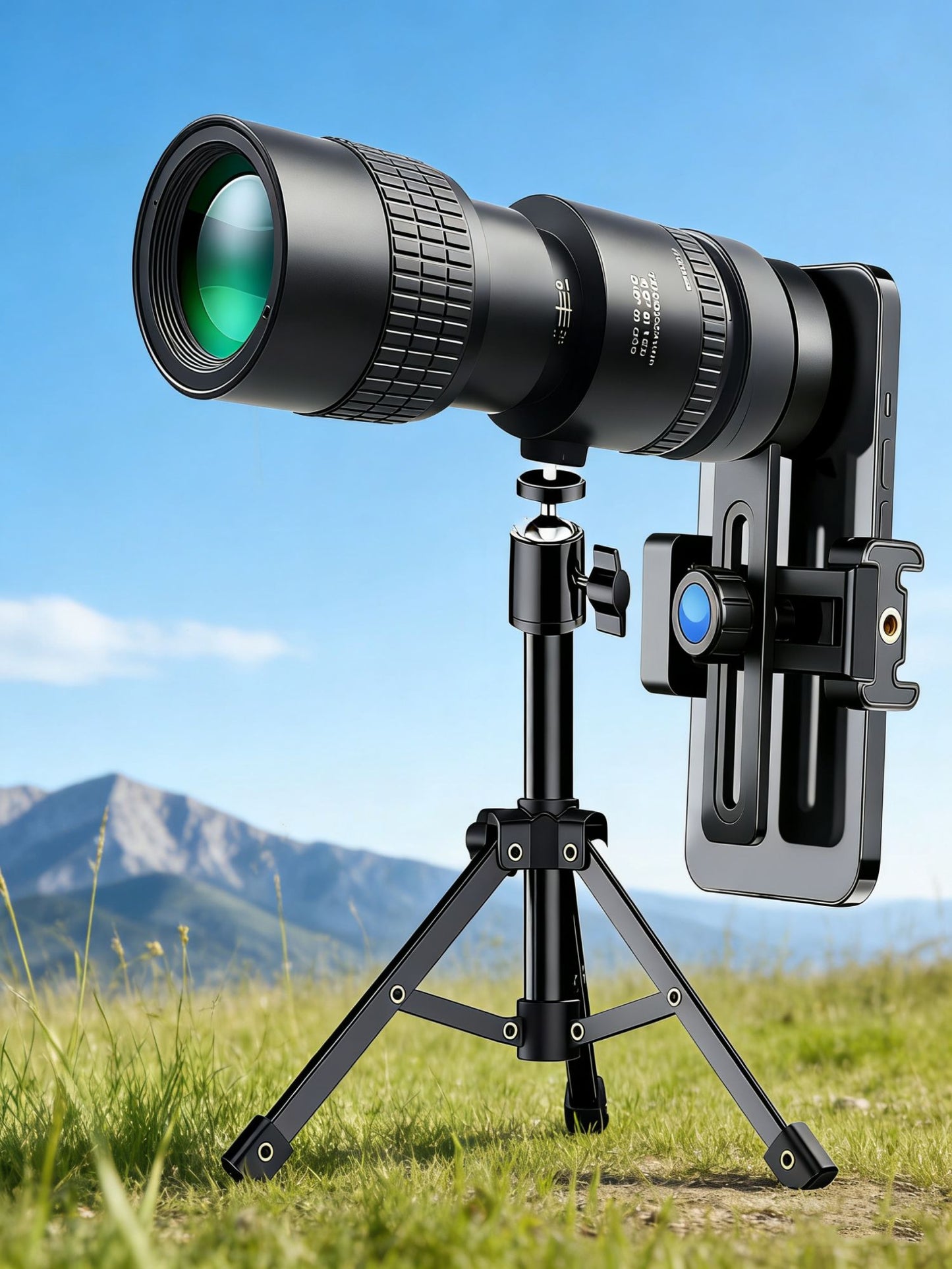 Telescópio Profissional 10-30X30, Lente Telescópica com Zoom para Celular com Tripé, Material em Liga de Alumínio, Base para Tripé, Adequado para Viagens ao Ar Livre, Fotografia de Caminhadas