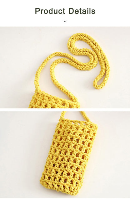 Handmade Crossbody Phone Purse - Openwork Shell Design Tote, Handmade Crossbody Phone Purse,Crochet Beach Bag
