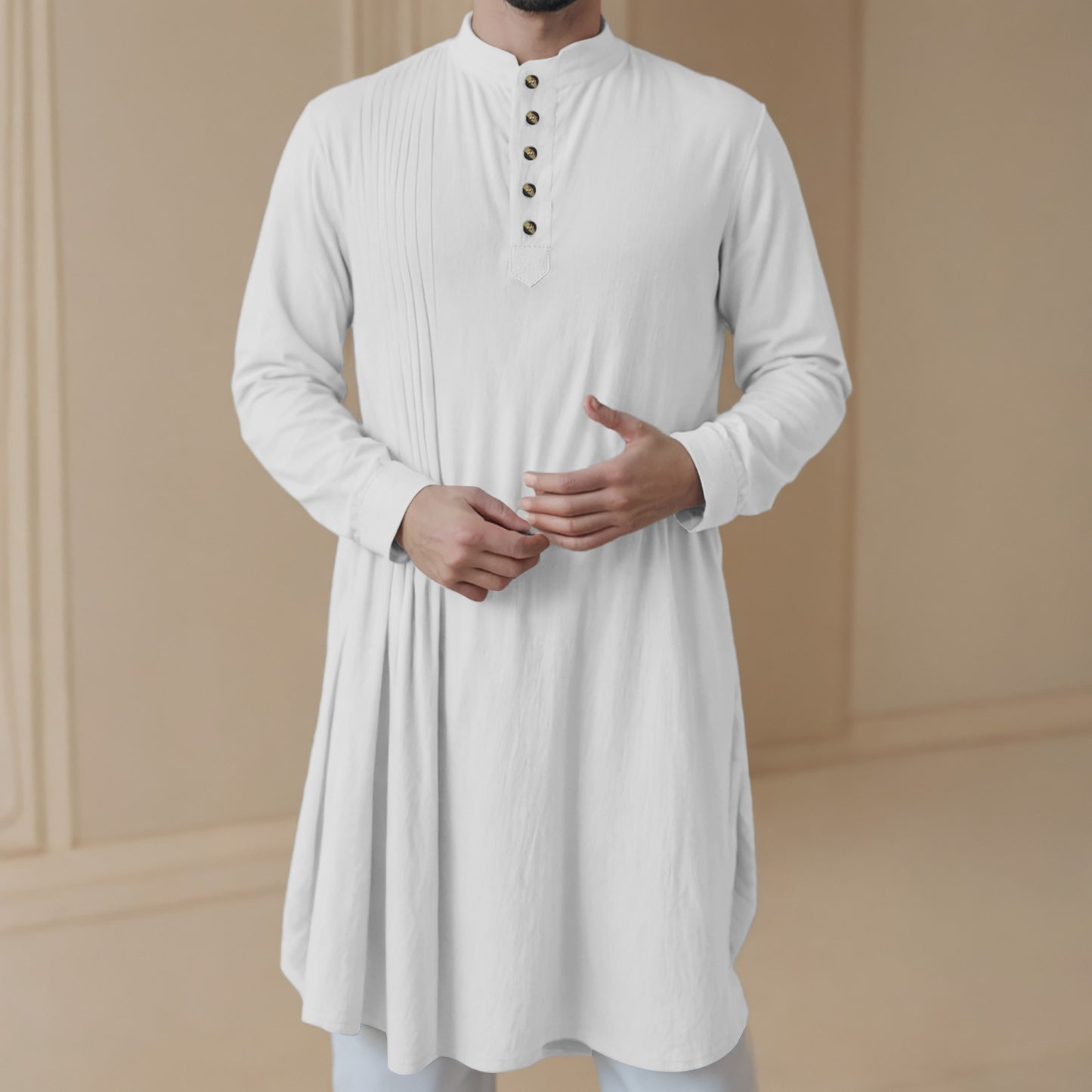 Men'S New Muslim Middle Arabic Men'S Button Down Cotton And Linen Shirts Muslim Robes Stylis Male Clothes Stylis Male Clothes