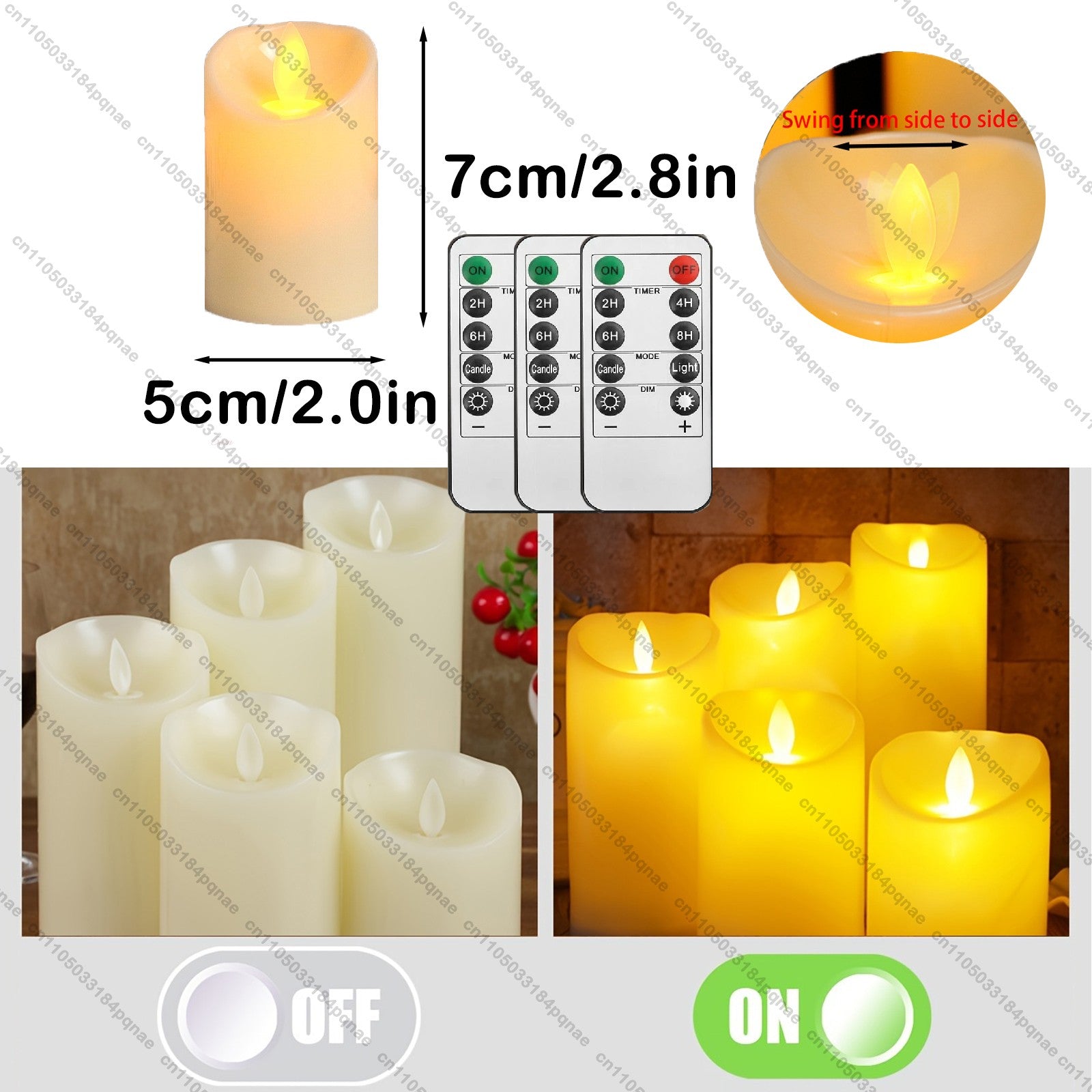 10-240pcs Flameless Fake Candle LED Flickering Candles with Remote Control Battery Operated Pillar Candles for Valentine's Day