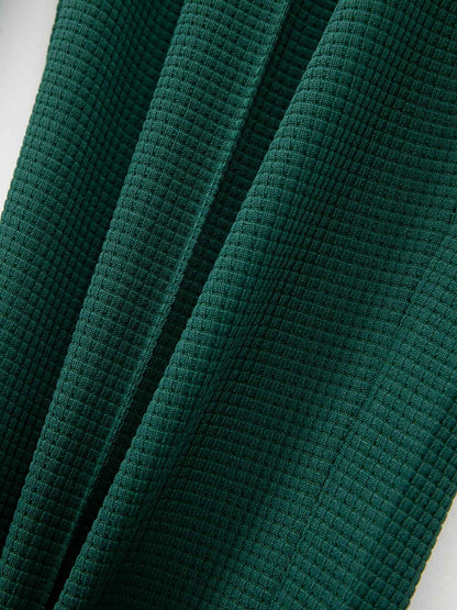 Calça Masculina Casual de Waffle de Cintura Média Calça Leve e Elegante Adequada para Todas as Estações