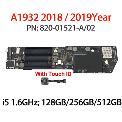 Placa Mãe Original A1932 A2179 A2337 para Macbook Air 13" M1 Logic Board 820-01521-A 820-01958-A 820-02016-A 2018 2019 2020