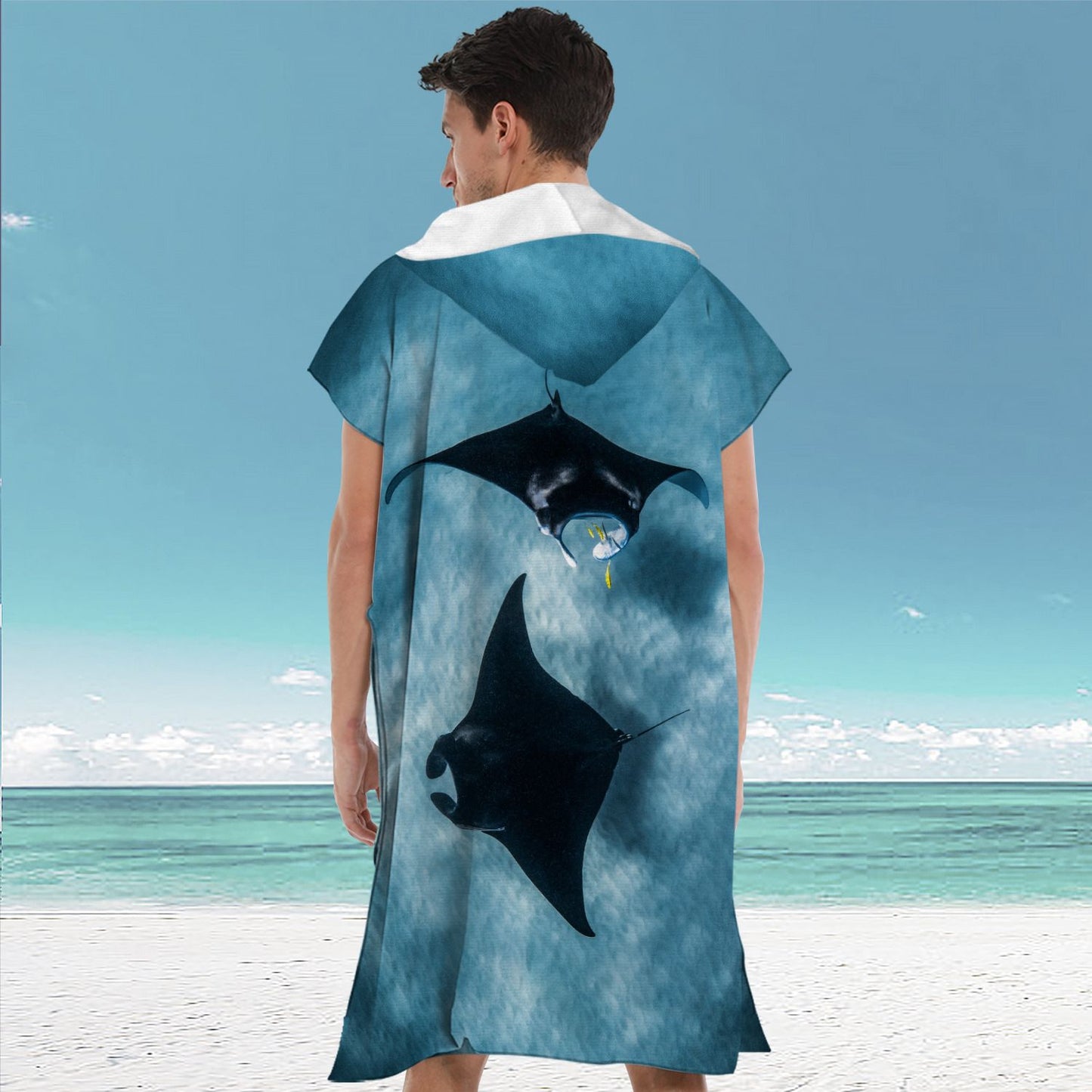 Beach bathrobe Cape surf poncho adult men hooded  Quick drying bath towel for outdoor sandbeach from China