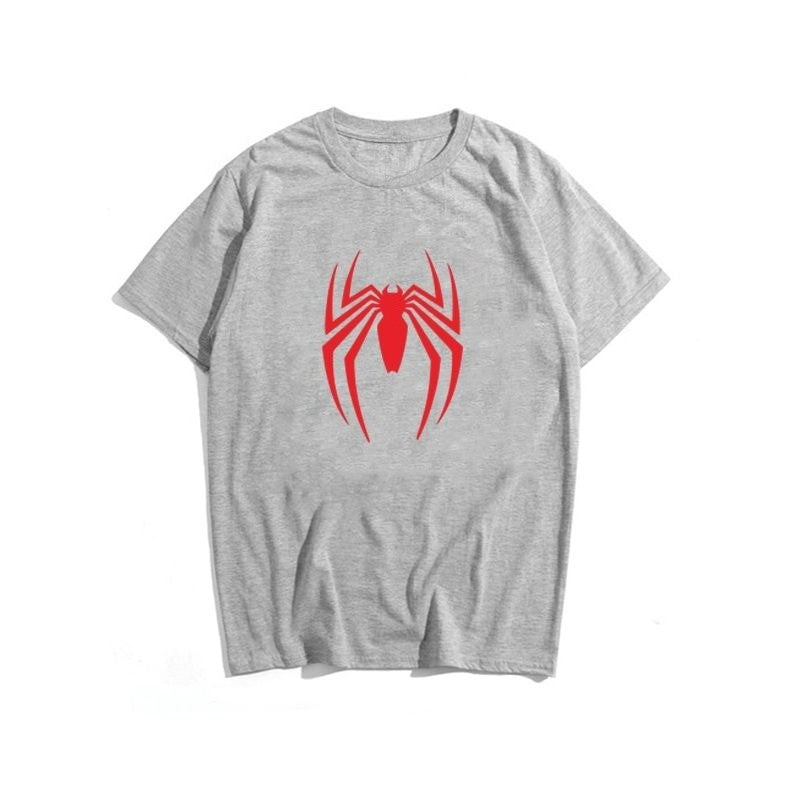 Latest Marvel Spider-Man Logo Loose Hip Hop Cotton Short Sleeve Marvel Movie Peripheral Summer T-Shirt Men